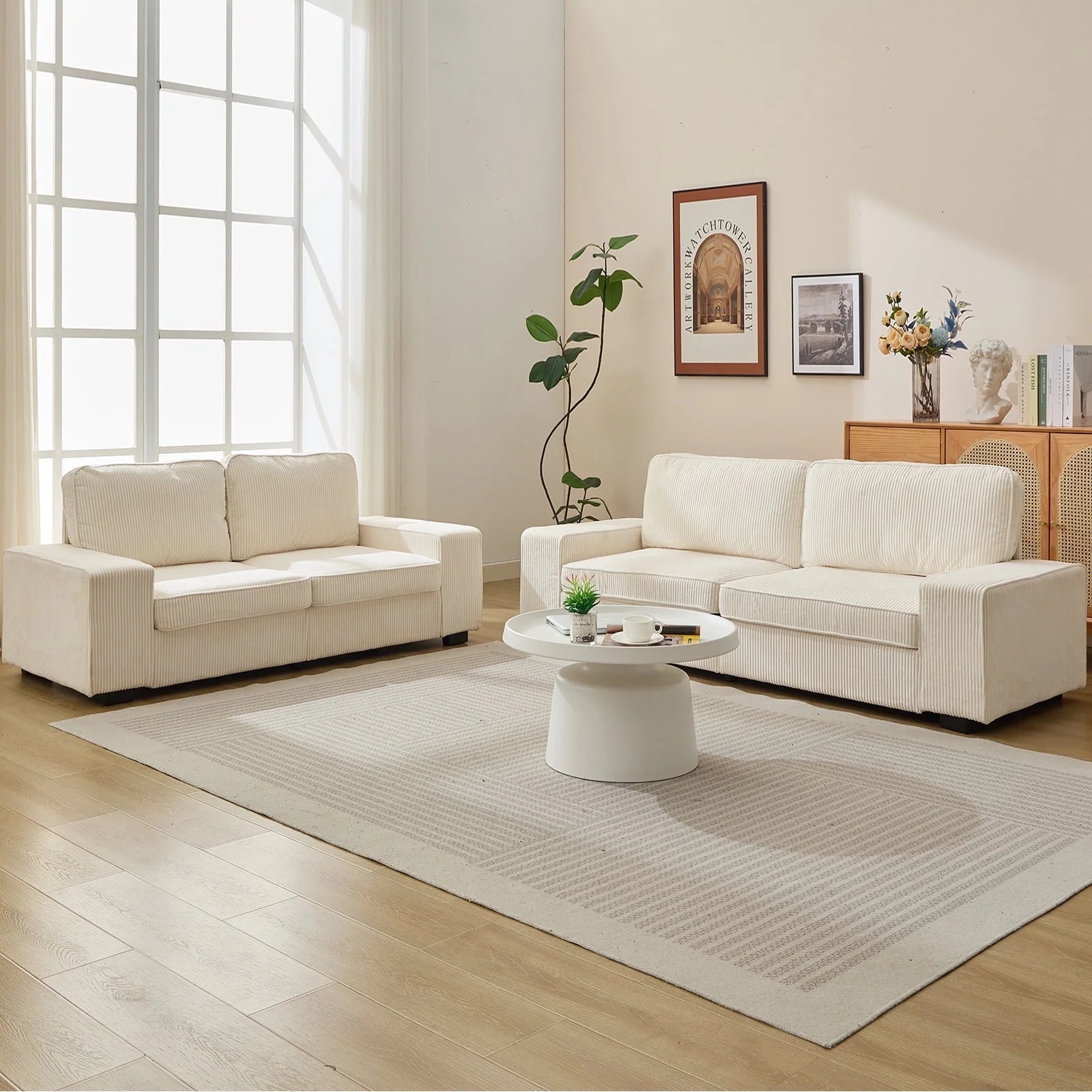 Cecer 71inch Loveseat Sofa for Living Room, Modern Comfy Cloud Couch with Wide Armrest,Small Sofa for Small Space/Apartment, Beige