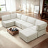 Cecer 121”W Convertible U/L Shaped Sectional Couches and Sofas, 6 Seater Modular Sectionals for Living Room, Beige