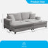 Mjkone 85’’ Loveseat Sectional Sofa with 2 Ottoman,Corduroy Deep Seat Couch with Storage Armrests Living Room Furniture,