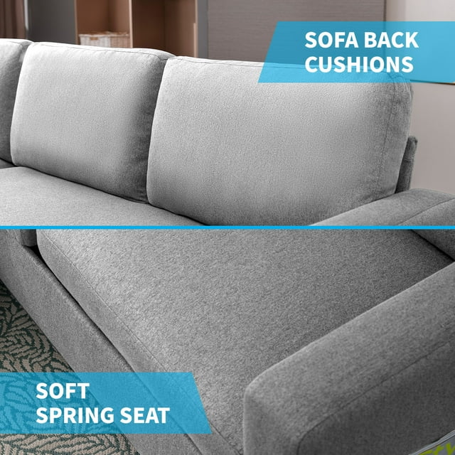 Cecer Sectional Sofa Couch with Storage Ottoman