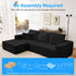 ZAFLY 108" Cloud Sectional Sofa, Modular Corduroy Deep Seat Couch, L Shaped Couches for Living Room, No Assembly Required - Black