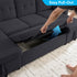 ZAFLY Sectional Sleeper Sofa Bed, 4 Seat Pull Out Couch with Storage, Modern Convertible U Shaped Sofas for Living Room