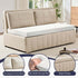 Mjkone 62’’ Leathaire Pull Out Sofa Bed, Loveseat Convertible Sleeper Sofa for Small Living Room/Apartment,