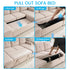 ZAFLY Sectional Sleeper Sofa Bed, 4 Seat Pull Out Couch with Storage, Modern Convertible U Shaped Sofas for Living Room