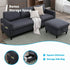 Cecer Sectional Sofa Couch with Storage Ottoman