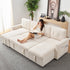 Mjkone 103’’ Pull-Out Sleeper Sofa Bed with Storage Chaise,6 Seat U-shaped Sectional Couch for Living Room,