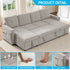 ZAFLY Sectional Sleeper Sofa Bed, 4 Seat Pull Out Couch with Storage, Modern Convertible U Shaped Sofas for Living Room
