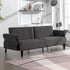 Cecer Modern Sofa Bed with Adjustable Backrest, Strips Tufted Loveseat, Velvet Fabric