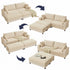 ZAFLY 85” Black Sectional Sofa with Chaise, Oversized Loveseat Deep Seat Couch, Corduroy Sleeper Sofa for Small Spaces/Apartment