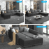 Mjkone U Shaped Sectional Sofa with Storage, 6 Seater Modular Sectional Sofa with Nailhead Trim, Oversized Sleeper Sofa Couch Bed, Convertible Couches for Living Room,Free Combination