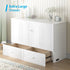 MUZZ Queen Size Murphy Bed, Guest Room Cabinet Bed with USB & Charging Station and Large Drawer for Apartment