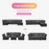 ijuicy 121”W Convertible U/L Shaped Sectional Couches and Sofas, 6 Seater Modular Sectionals for Living Room