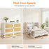 Mjkone Murphy Bed Queen with Mattress,Murphy Cabinet Bed with Rattan Panel and Charging Station,Multifunctional Storage Cabinet Bed for Bedroom