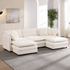 ijuicy 113'' U/L Shaped Sectional Sofa with Movable Ottomans, Modular Chenille Deep Seat Couches for Living Room -