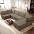 ijuicy 121”W Convertible U/L Shaped Sectional Couches and Sofas, 6 Seater Modular Sectionals for Living Room