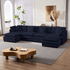 ijuicy 113'' U/L Shaped Sectional Sofa with Movable Ottomans, Modular Chenille Deep Seat Couches for Living Room -