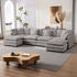 ijuicy 113'' U/L Shaped Sectional Sofa with Movable Ottomans, Modular Chenille Deep Seat Couches for Living Room -