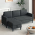 ijuicy 76'' Reversible Sectional Sofa with Storage Ottoman, 3 Seater L Shaped Sofa for Living Room