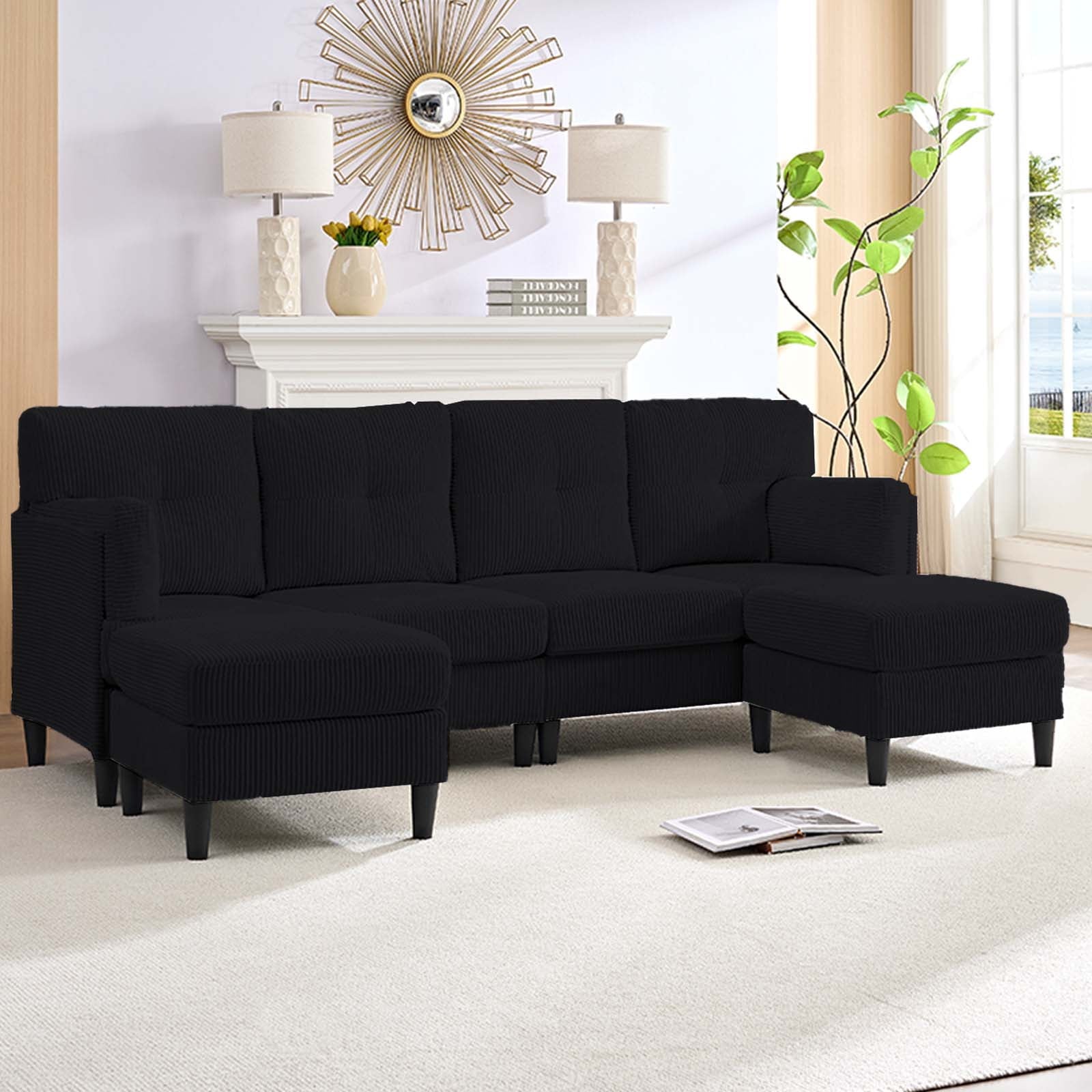 ijuicy Convertible U/L Shaped Sofa with Chaises , 6 Seater Couch for Living Room