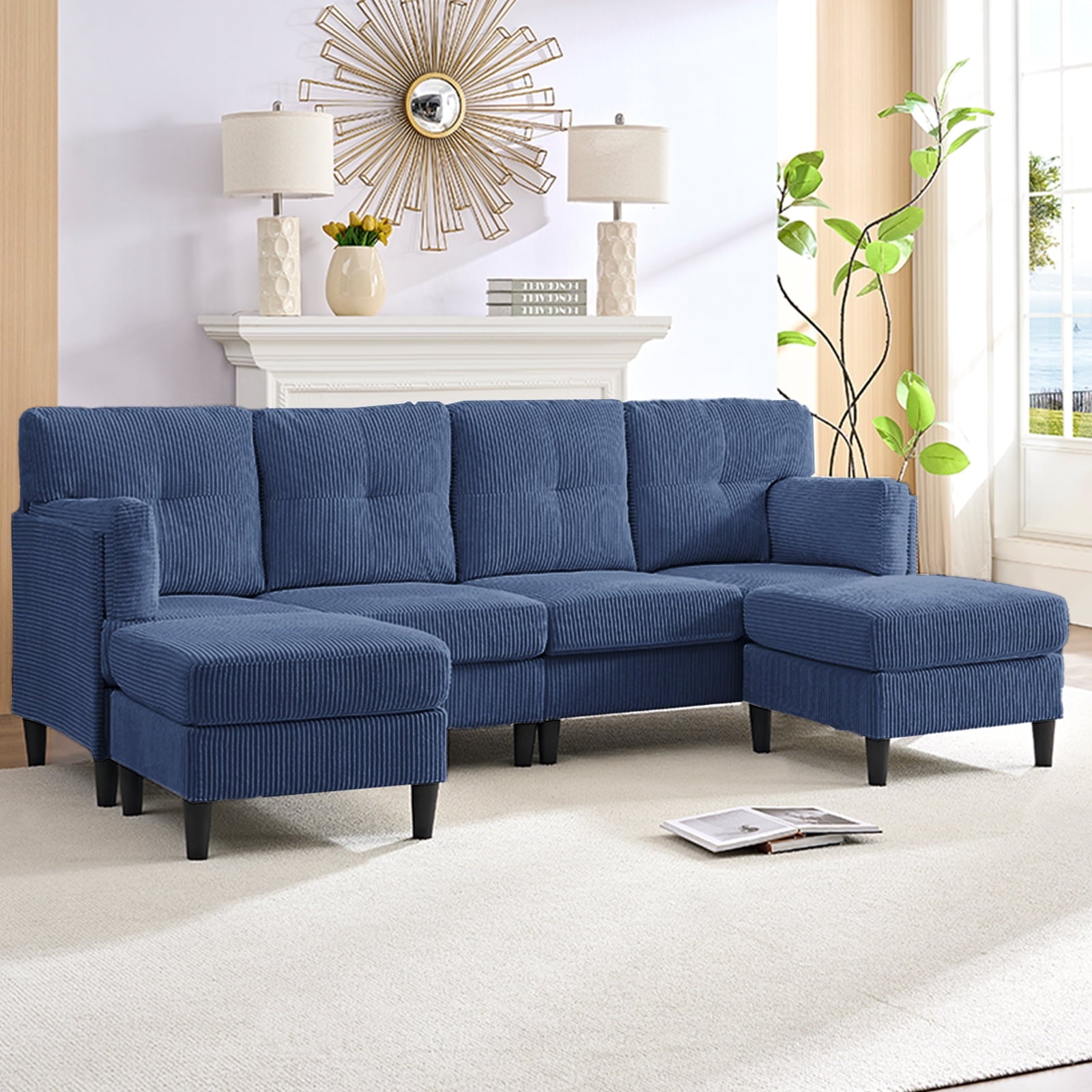 ijuicy Convertible U/L Shaped Sofa with Chaises , 6 Seater Couch for Living Room