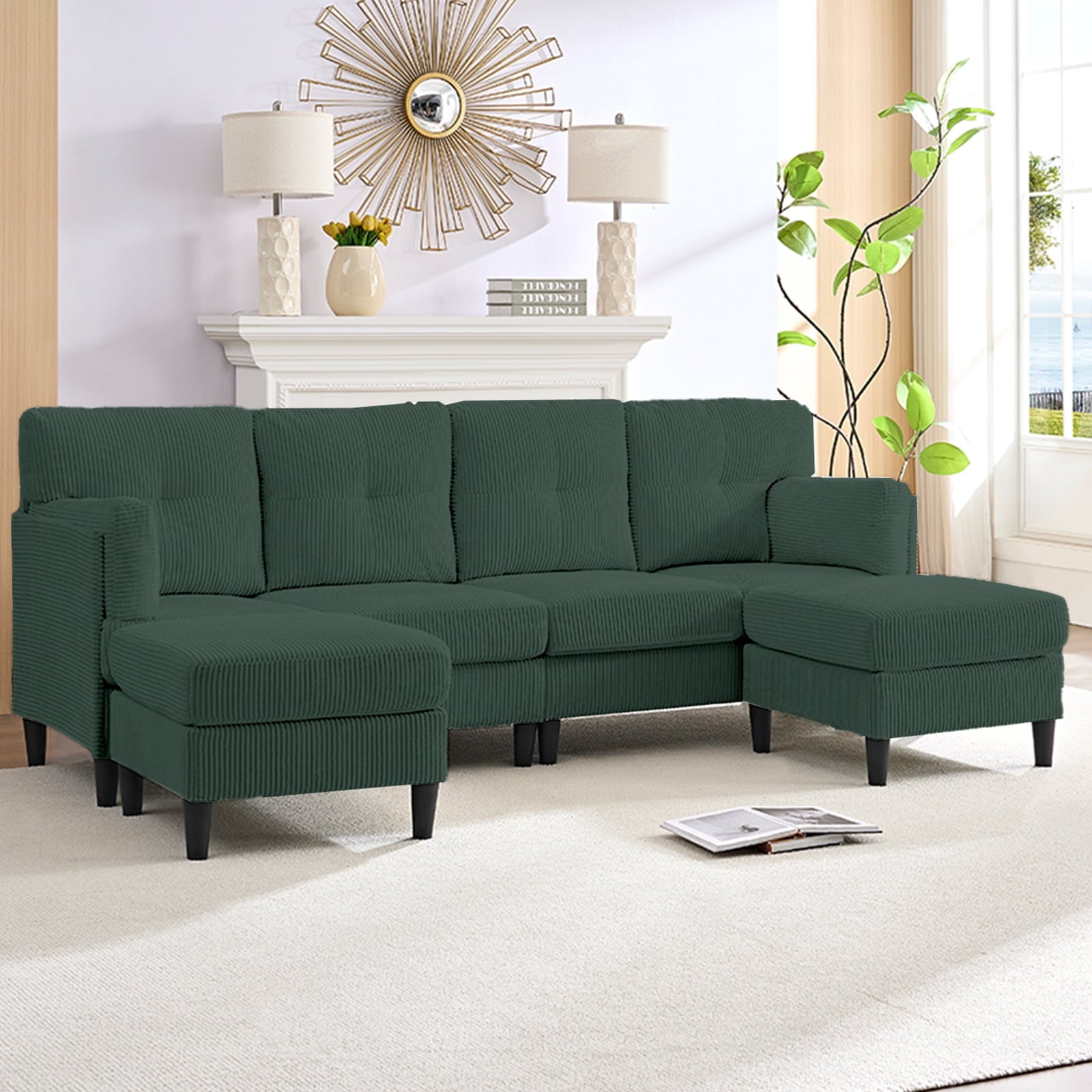 ijuicy Convertible U/L Shaped Sofa with Chaises , 6 Seater Couch for Living Room