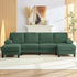 Puremind 110" Sectional Couches with Chaises for Living Room, 4 Seater U Shaped Sofa, Living Room Sets Furniture for Home/Office