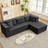 Cecer 106" Cloud Sectional Couch with Chaise, L Shaped Sleeper Sofa with Deep Seat, Oversized Modular Couches and Sofas for Living Room - Right, Black