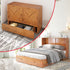 Cecer Queen Size Murphy Cabinet Bed with USB Charging Station&Folding Foam Mattress for Bedroom/Apartment/Living Room