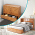 Cecer Queen Size Murphy Cabinet Bed with USB Charging Station&Folding Foam Mattress for Bedroom/Apartment/Living Room