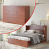 Cecer Queen Size Murphy Cabinet Bed with USB Charging Station&Folding Foam Mattress for Bedroom/Apartment/Living Room