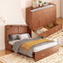 Cecer Queen Size Murphy Cabinet Bed with USB Charging Station&Folding Foam Mattress for Bedroom/Apartment/Living Room